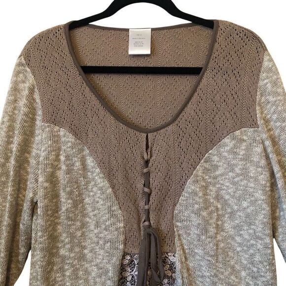 Heinrich Heine Mixed Knit, Lace, & Chiffon Fairy Grunge Top Size 12 - Picture 3 of 16